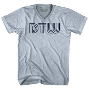 Detroit DTW Airport Adult Tri-Blend V-neck T-shirt - Heather White Detroit DTW Airport Adult Tri-Blend V-neck T-shirt - Heather White