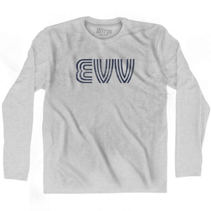 Evansville EVV Airport Adult Cotton Long Sleeve T-shirt - Grey Heather