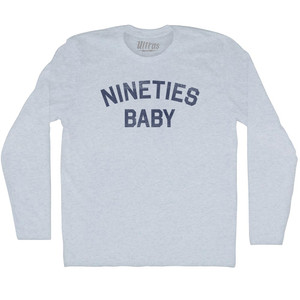 Nineties Baby Adult Tri-Blend Long Sleeve T-shirt - Athletic White Nineties Baby Adult Tri-Blend Long Sleeve T-shirt - Athletic White