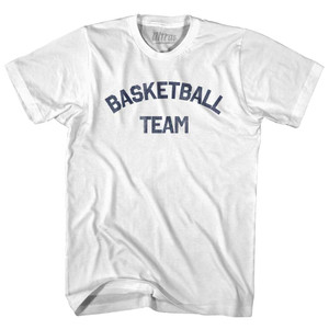 Basketball Team Womens Cotton Junior Cut T-Shirt - White