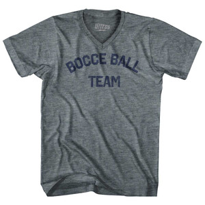 Bocce Ball Team Adult Tri-Blend V-neck T-shirt - Athletic Grey
