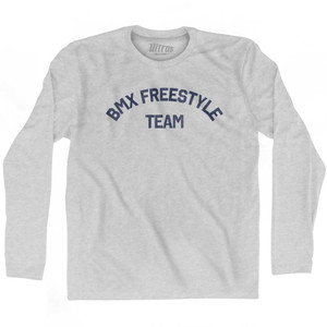 BMX Freestyle Team Adult Cotton Long Sleeve T-shirt - Grey Heather