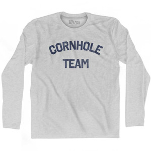 Cornhole Team Adult Cotton Long Sleeve T-shirt - Grey Heather