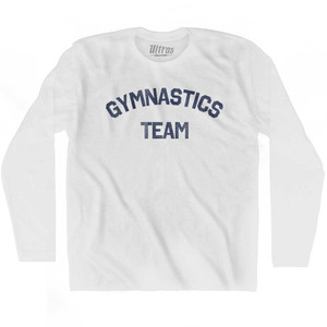 Gymnastics Team Adult Cotton Long Sleeve T-shirt - White