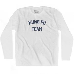 Kung Fu Team Adult Cotton Long Sleeve T-shirt - White