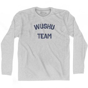 Wushu Team Adult Cotton Long Sleeve T-shirt - Grey Heather
