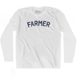 FARMER Adult Cotton Long Sleeve T-shirt - White FARMER Adult Cotton Long Sleeve T-shirt - White