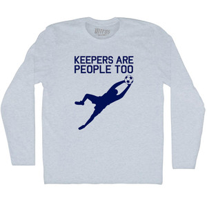 Soccer Goal Keepers Are People Too Adult Tri-Blend Long Sleeve T-shirt - Athletic White Soccer Goal Keepers Are People Too Adult Tri-Blend Long Sleeve T-shirt - Athletic White