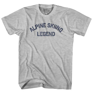 Alpine Skiing Legend Womens Cotton Junior Cut T-Shirt - Grey Heather Alpine Skiing Legend Womens Cotton Junior Cut T-Shirt - Grey Heather
