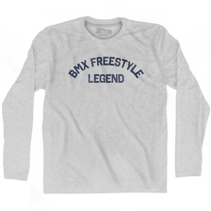BMX Freestyle Legend Adult Cotton Long Sleeve T-shirt - Grey Heather
