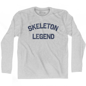 Skeleton Legend Adult Cotton Long Sleeve T-shirt - Grey Heather