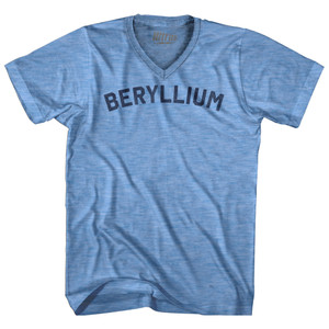 Beryllium  Adult Tri-Blend V-neck T-shirt - Athletic Blue