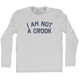 I Am Not A Crook Adult Cotton Long Sleeve T-shirt - Grey Heather