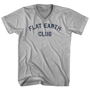 Flat Earth Club Adult Tri-Blend V-neck T-shirt - Cool Grey