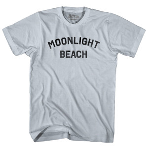 Moonlight Beach Adult Cotton T-shirt - Silver