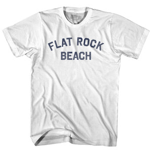Flat Rock Beach Adult Cotton T-shirt - White