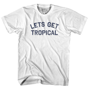 Lets Get Tropical Womens Cotton Junior Cut T-Shirt - White Lets Get Tropical Womens Cotton Junior Cut T-Shirt - White