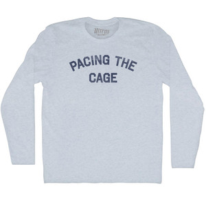Pacing the Cage Adult Tri-Blend Long Sleeve T-shirt - Athletic White Pacing the Cage Adult Tri-Blend Long Sleeve T-shirt - Athletic White