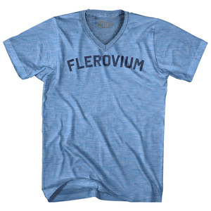 Flerovium Adult Tri-Blend V-neck T-shirt - Athletic Blue
