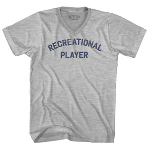 Recreational Player Adult Cotton V-neck T-shirt - Grey Heather Recreational Player Adult Cotton V-neck T-shirt - Grey Heather