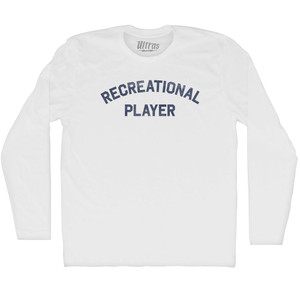Recreational Player Adult Cotton Long Sleeve T-shirt - White Recreational Player Adult Cotton Long Sleeve T-shirt - White