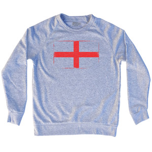England Country Flag Adult Tri-Blend Sweatshirt - Heather Grey England Country Flag Adult Tri-Blend Sweatshirt - Heather Grey
