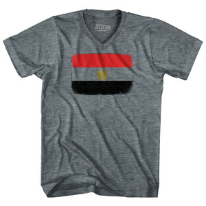 Egypt Country Flag Tri-Blend V-neck Womens Junior Cut T-shirt - Athletic Grey Egypt Country Flag Tri-Blend V-neck Womens Junior Cut T-shirt - Athletic Grey