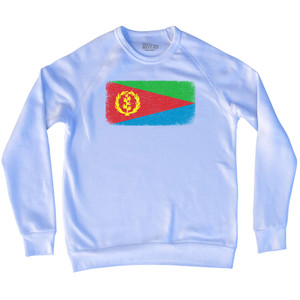 Eritrea Country Flag Adult Tri-Blend Sweatshirt - White