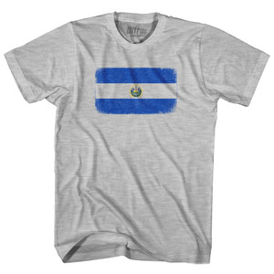 El Salvador Country Flag Womens Cotton Junior Cut T-Shirt - Grey Heather El Salvador Country Flag Womens Cotton Junior Cut T-Shirt - Grey Heather
