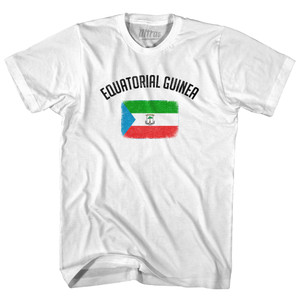 Equatorial Guinea Country Flag Heritage Adult Cotton T-shirt - White Equatorial Guinea Country Flag Heritage Adult Cotton T-shirt - White