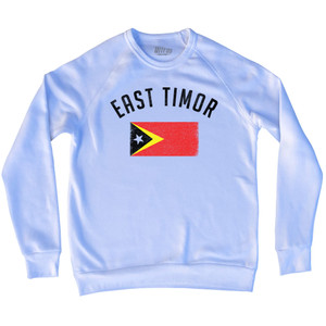 East Timor Country Flag Heritage Adult Tri-Blend Sweatshirt - White East Timor Country Flag Heritage Adult Tri-Blend Sweatshirt - White