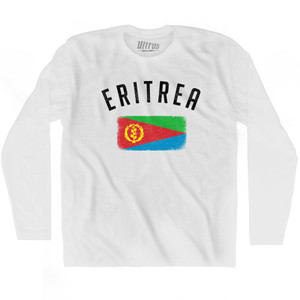 Eritrea Country Flag Heritage Adult Cotton Long Sleeve T-shirt - White