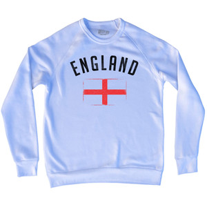 England Country Flag Heritage Adult Tri-Blend Sweatshirt - White England Country Flag Heritage Adult Tri-Blend Sweatshirt - White