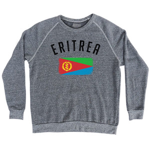 Eritrea Country Flag Heritage Adult Tri-Blend Sweatshirt - Athletic Grey