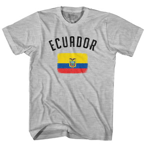 Ecuador Country Flag Heritage Womens Cotton Junior Cut T-Shirt - Grey Heather Ecuador Country Flag Heritage Womens Cotton Junior Cut T-Shirt - Grey Heather