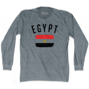 Egypt Country Flag Heritage Adult Tri-Blend Long Sleeve T-shirt - Athletic Grey Egypt Country Flag Heritage Adult Tri-Blend Long Sleeve T-shirt - Athletic Grey