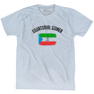 Equatorial Guinea Country Flag Heritage Adult Tri-Blend T-shirt - Athletic White Equatorial Guinea Country Flag Heritage Adult Tri-Blend T-shirt - Athletic White