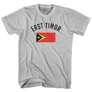 East Timor Country Flag Heritage Adult Cotton T-shirt - Cool Grey East Timor Country Flag Heritage Adult Cotton T-shirt - Cool Grey