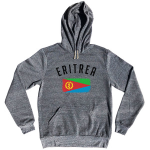 Eritrea Country Flag Heritage Tri-Blend Hoodie - Athletic Grey