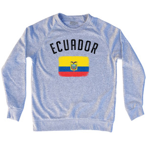 Ecuador Country Flag Heritage Adult Tri-Blend Sweatshirt - Heather Grey Ecuador Country Flag Heritage Adult Tri-Blend Sweatshirt - Heather Grey
