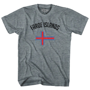 Faroe Islands Country Flag Heritage Adult Tri-Blend T-shirt - Athletic Grey