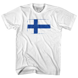 Finland Country Flag Youth Cotton T-shirt - White Finland Country Flag Youth Cotton T-shirt - White