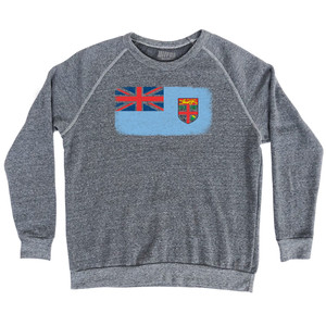 Fiji Country Flag Adult Tri-Blend Sweatshirt - Athletic Grey Fiji Country Flag Adult Tri-Blend Sweatshirt - Athletic Grey