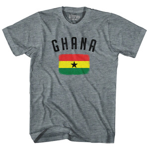 Ghana Country Flag Heritage Womens Tri-Blend Junior Cut T-Shirt - Athletic Grey