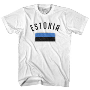 Estonia Country Flag Heritage Adult Cotton T-shirt - White