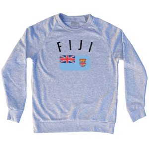 Fiji Country Flag Heritage Adult Tri-Blend Sweatshirt - Heather Grey Fiji Country Flag Heritage Adult Tri-Blend Sweatshirt - Heather Grey
