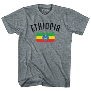 Ethiopia Country Flag Heritage Youth Tri-Blend T-shirt - Athletic Grey Ethiopia Country Flag Heritage Youth Tri-Blend T-shirt - Athletic Grey