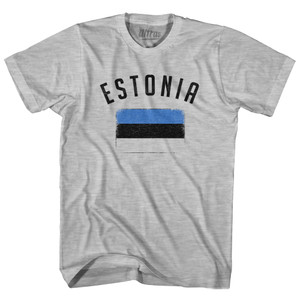 Estonia Country Flag Heritage Womens Cotton Junior Cut T-Shirt - Grey Heather Estonia Country Flag Heritage Womens Cotton Junior Cut T-Shirt - Grey Heather