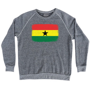 Ghana Country Flag Adult Tri-Blend Sweatshirt - Athletic Grey