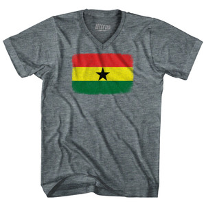 Ghana Country Flag Tri-Blend V-neck Womens Junior Cut T-shirt - Athletic Grey Ghana Country Flag Tri-Blend V-neck Womens Junior Cut T-shirt - Athletic Grey